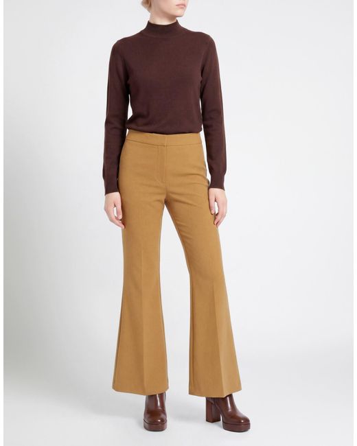 Ottod'Ame Natural Camel Pants Polyester, Viscose, Elastane