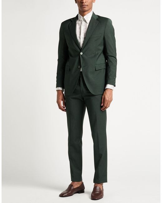 Massimo Rebecchi Green Suit Polyester, Wool, Elastane for men
