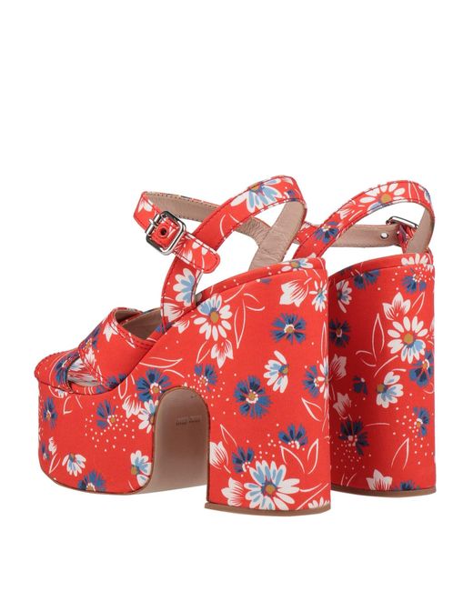 Miu Miu Sandals in Red | Lyst