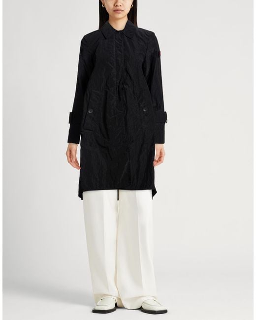 Peuterey Black Overcoat & Trench Coat Polyamide