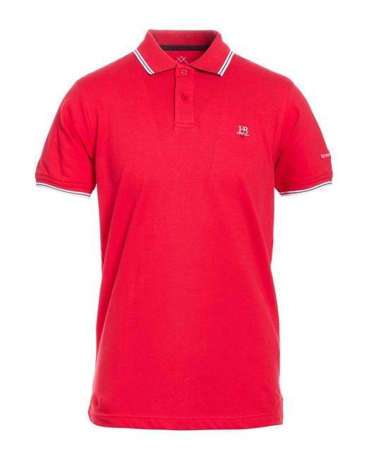 Harmont & Blaine Red Polo Shirt Cotton, Elastane for men