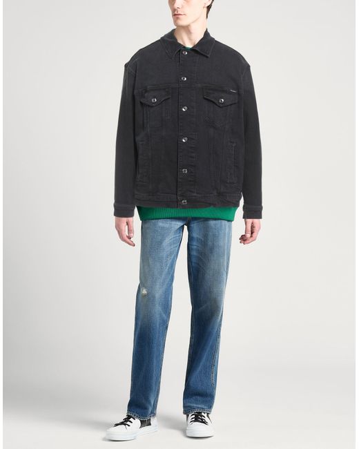 Dolce & Gabbana Black Denim Outerwear Cotton, Elastane for men