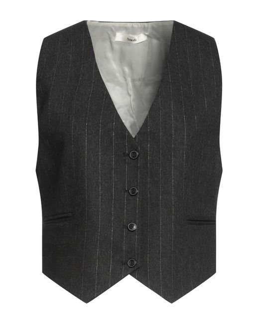 Suoli Black Steel Tailored Vest Polyester, Acrylic, Viscose, Wool, Textile Fibers