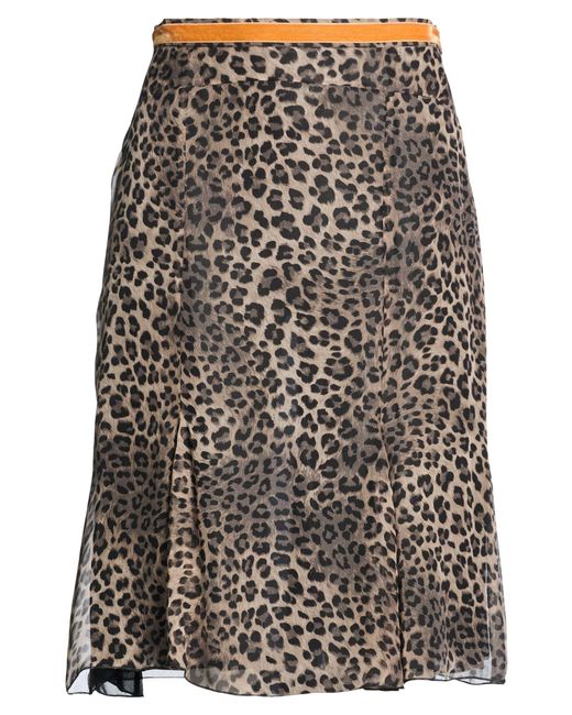 Blugirl Blumarine Gray Midi Skirt Silk