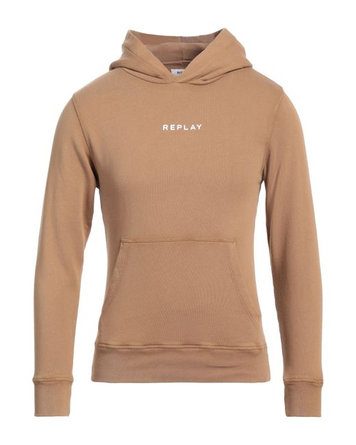 Felpa di Replay in Natural da Uomo