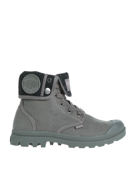 Palladium Gray Ankle Boots Textile Fibers