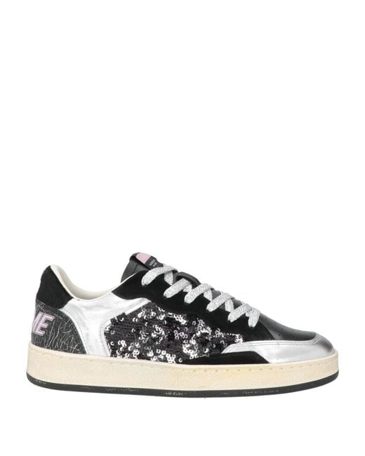 Crime London White Sneakers Leather, Textile Fibers