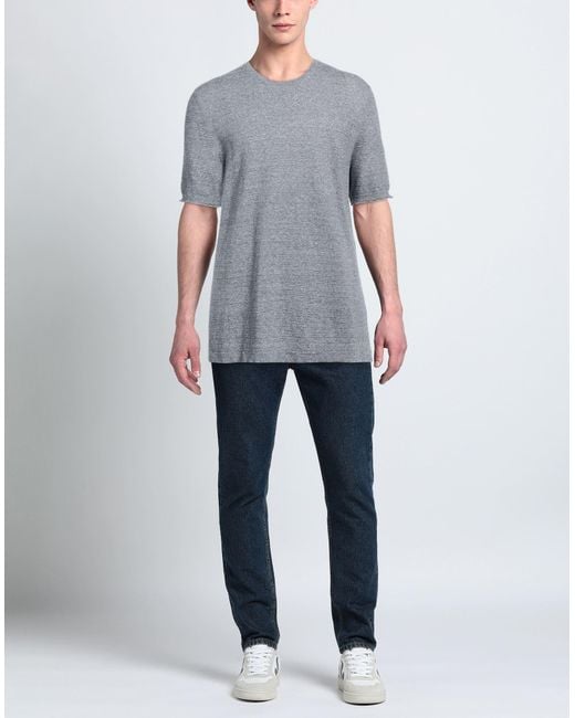 Gran Sasso Gray Sweater Linen, Cotton for men