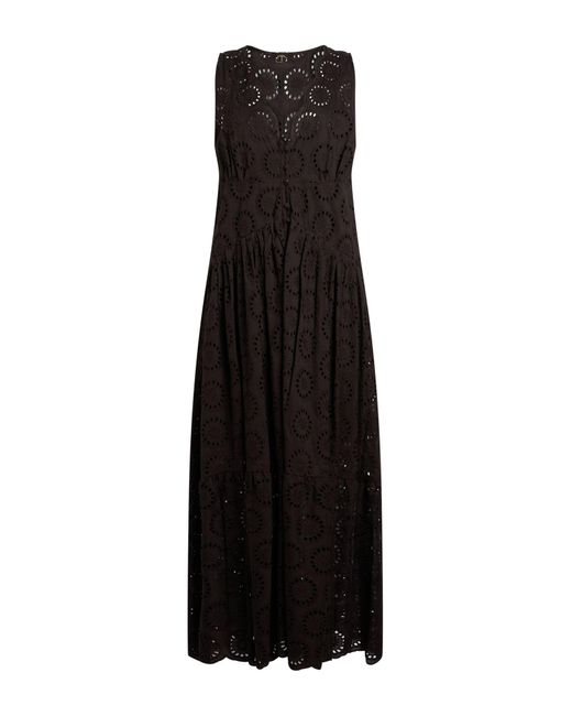 Twinset Black Maxi Dress Cotton