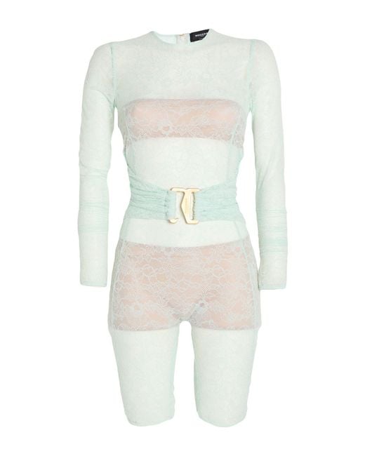 Rochas White Playsuit Polyamide, Elastane