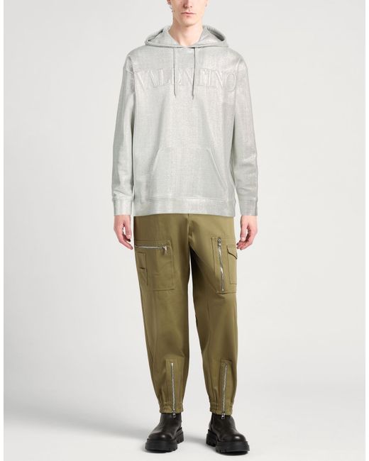 Valentino Garavani Gray Sweatshirt Cotton, Polyamide, Metallic Fiber for men