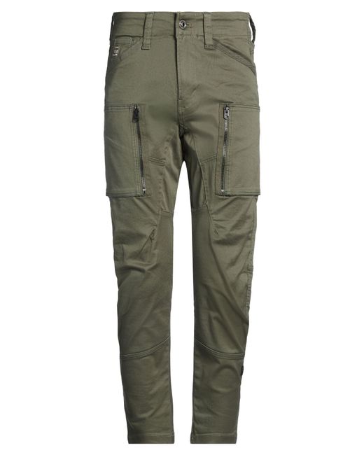 G-Star Green Pants Cotton, Elastane for men