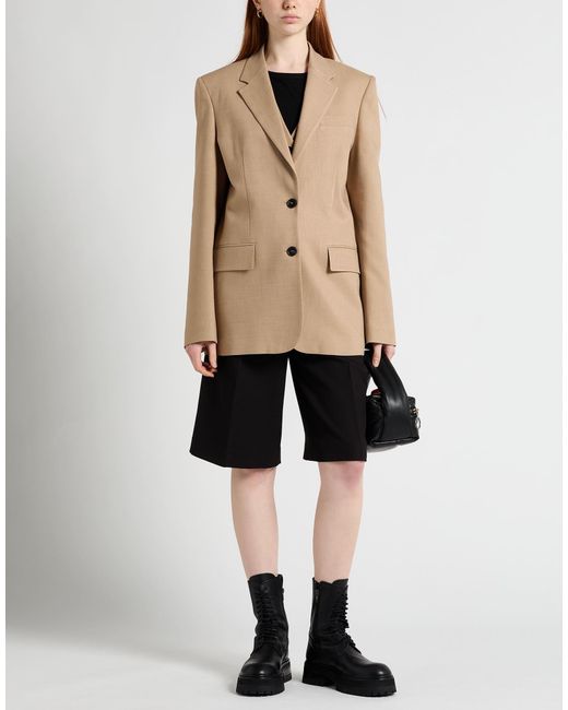 MSGM Natural Sand Blazer Viscose, Polyester, Elastane