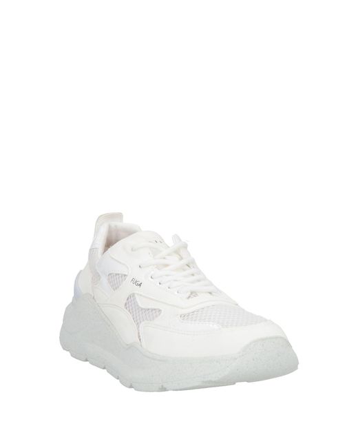 Date White Sneakers Leather, Textile Fibers
