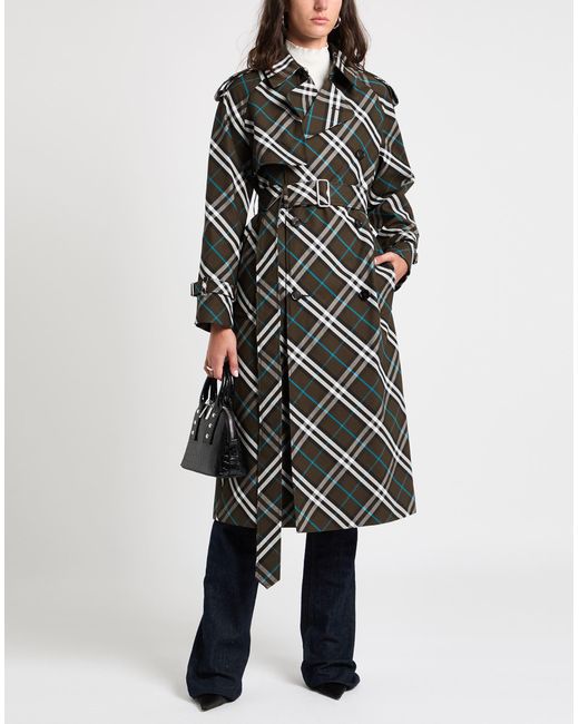Burberry Black Military Overcoat & Trench Coat Polyester, Cotton