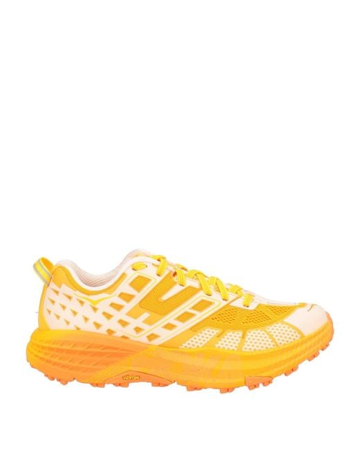 Hoka One One Yellow Sneakers Textile Fibers