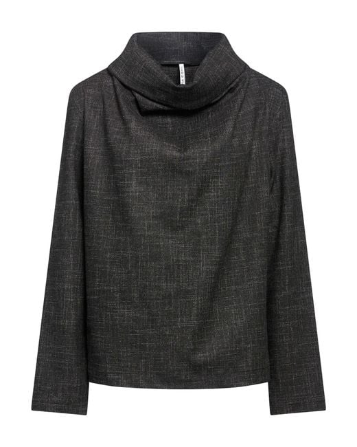 Liviana Conti Black Charcoal Top Viscose, Virgin Wool, Cotton, Polyamide, Elastane