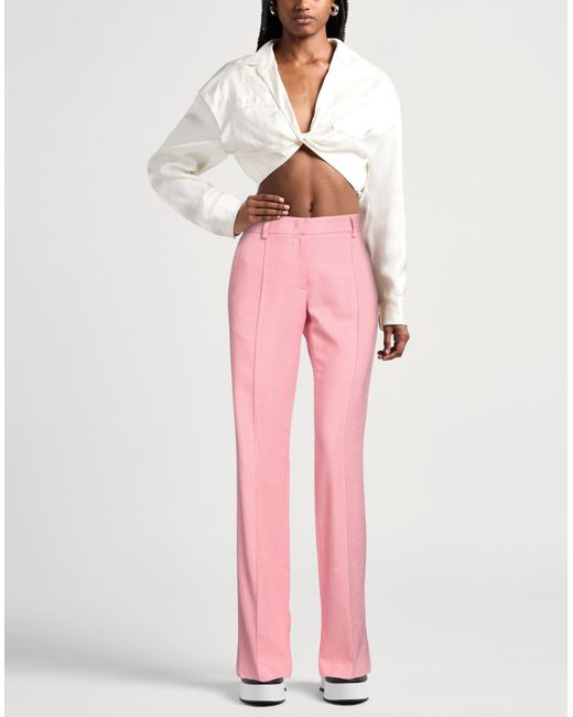 MSGM Pink Pants Viscose, Polyester, Elastane