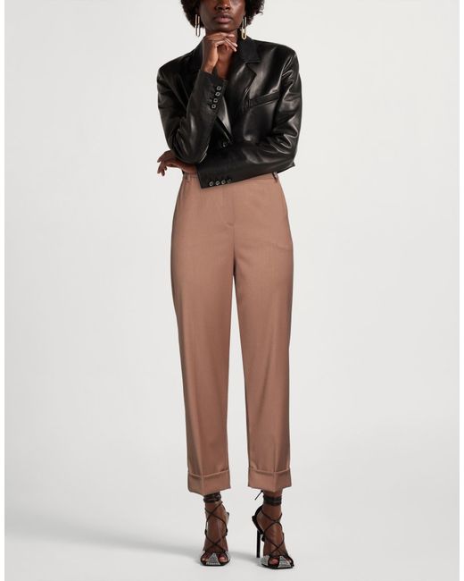 Diana Gallesi Brown Pants Polyester, Viscose, Elastane