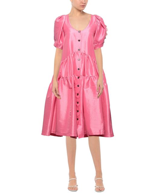 Kika Vargas Pink Midi Dress