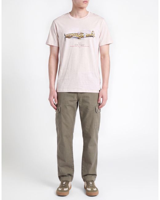 Aeronautica Militare Pink Cream T-Shirt Cotton for men