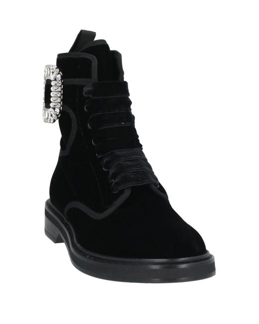 Roger Vivier Black Ankle Boots Textile Fibers