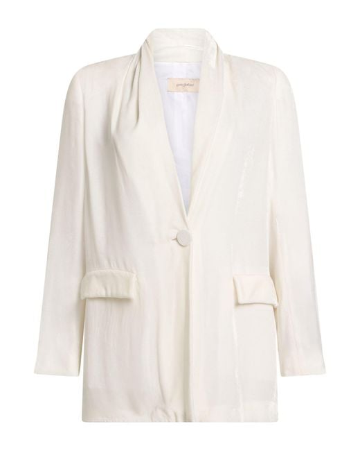 Gentry Portofino White Blazer Viscose, Silk, Cupro