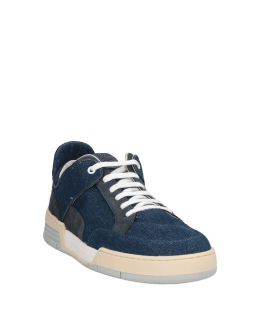 Jacob Cohen Blue Midnight Sneakers Leather, Polyamide, Cotton, Polyester for men