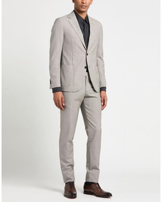 Lardini Gray Suit Wool for men