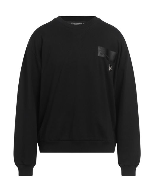 Dolce & Gabbana Black Sweatshirt Cotton, Elastane for men