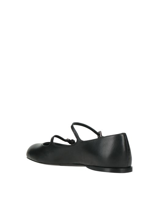 Max Mara Black Ballet Flats Leather