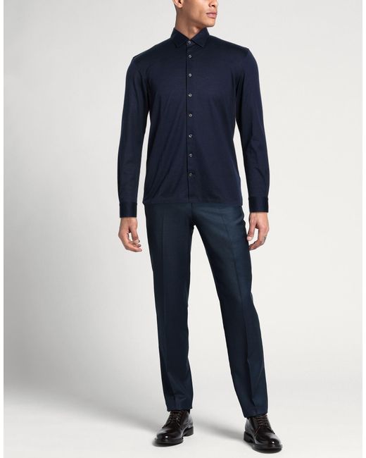 Camicia di LEFT END in Blue da Uomo