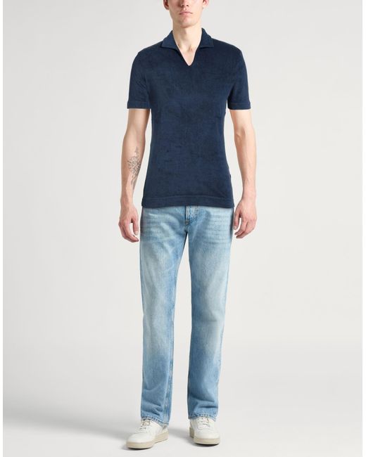 Fedeli Blue Polo Shirt for men