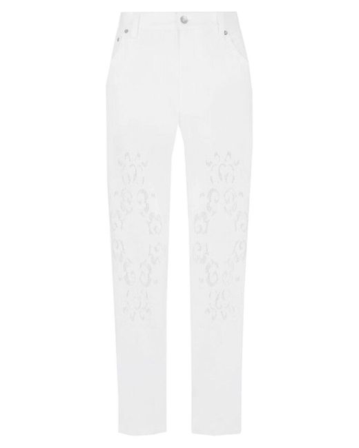 Dolce & Gabbana White Jeanshose