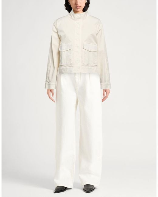 Peserico White Easy Ivory Jacket Cotton, Elastane