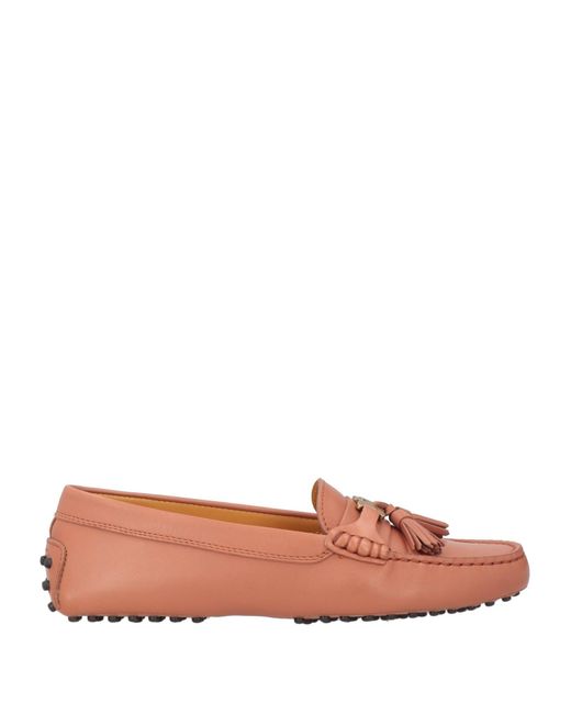 Tod's Women's Pink Antique Rose Loafers Leather