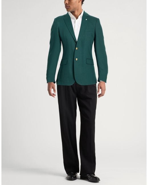 Gant Green Blazer Wool, Polyester, Elastane for men