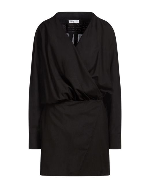 PT Torino Black Midi Dress Virgin Wool