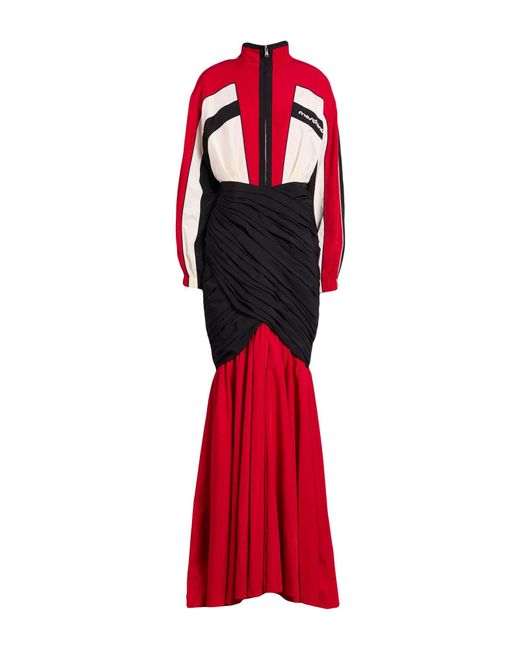 Moschino Red Couture Maxi Dress Cotton
