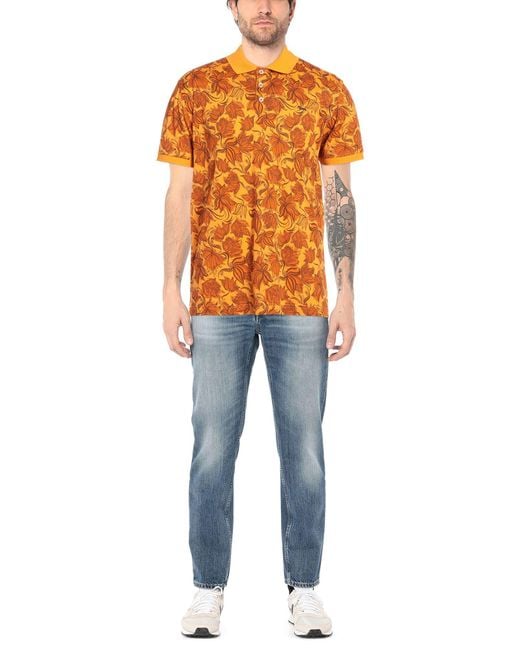 Harmont & Blaine Orange Polo Shirt for men