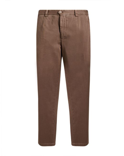 Briglia 1949 Brown Taupe Pants Cotton for men