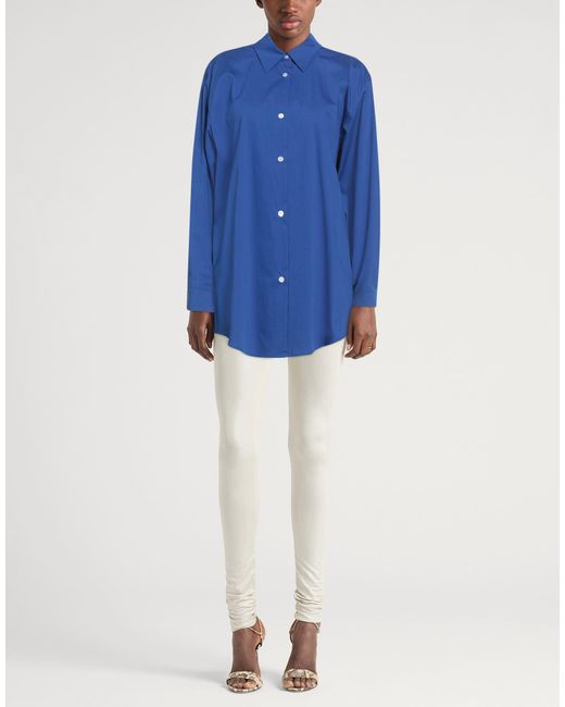 LE17SEPTEMBRE Blue Shirt Cotton, Nylon, Polyurethane