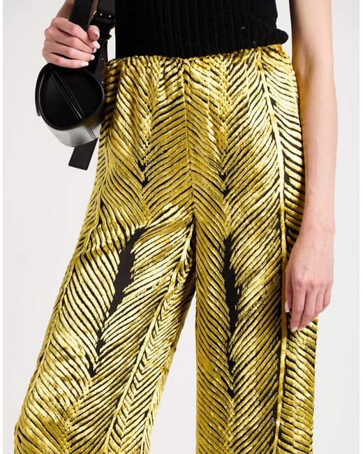 Sandra Mansour Yellow Pants Viscose, Silk