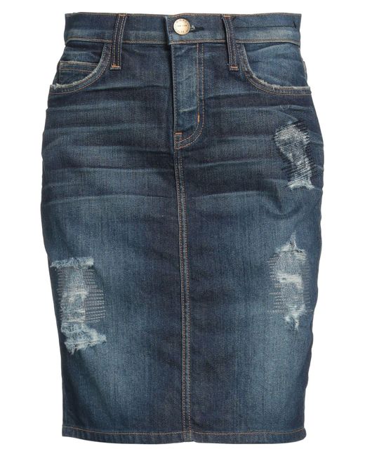 Current/Elliott Blue Denim Skirt Cotton, Elastomultiester, Elastane