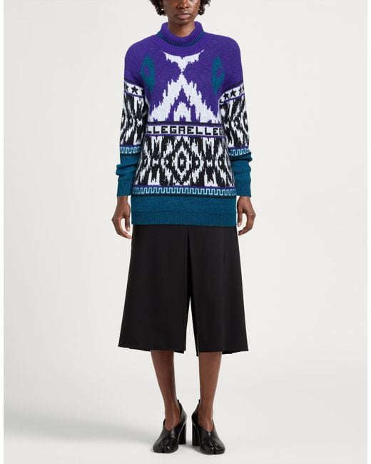 Gaelle Paris Blue Turtleneck Acrylic, Polyester