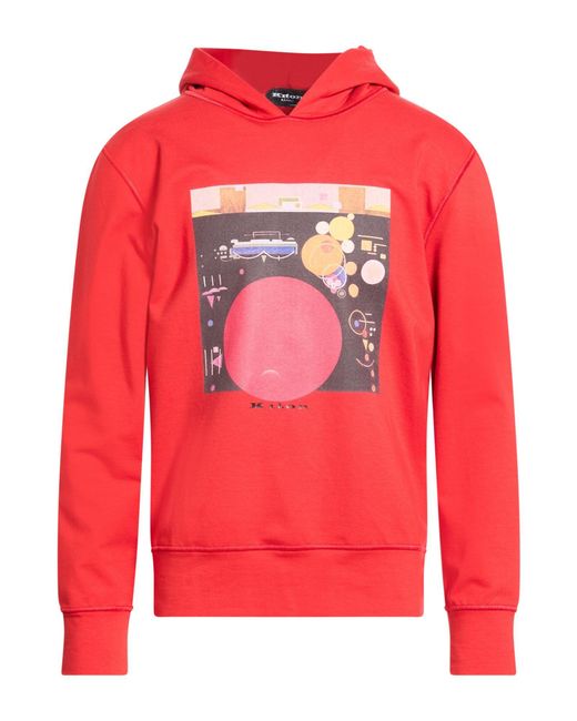 Kiton Red Sweatshirt Cotton, Elastane for men