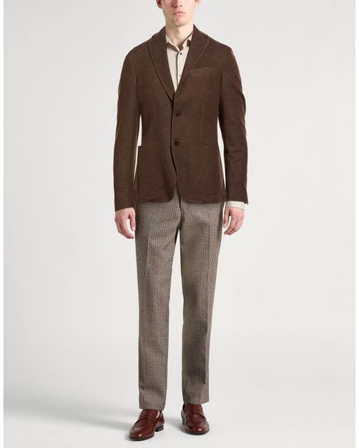 Tombolini Brown Blazer Cotton, Polyamide for men