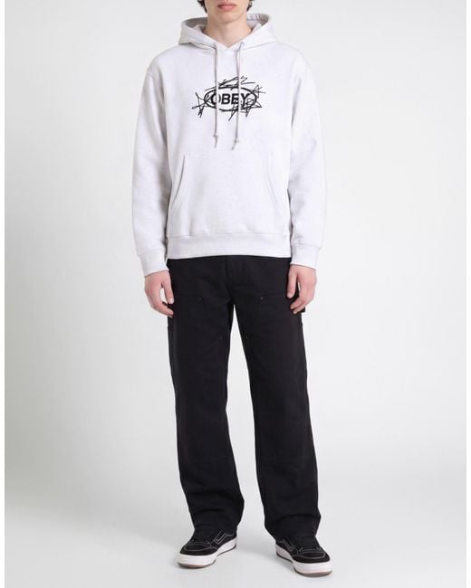 Obey White Sweatshirt Cotton, Polyester, Viscose for men