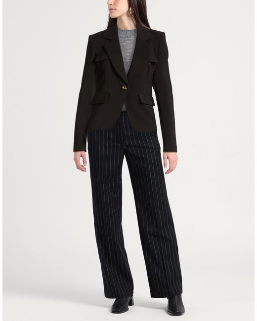 SIMONA CORSELLINI Black Blazer Polyester, Elastane