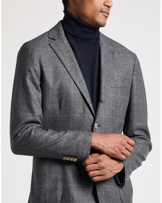 Santaniello Gray Suit Wool, Polyamide, Acrylic, Cashmere, Elastane for men